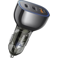 Torima Torıma C11 Siyah 68W USB ve Type-C Girişli Çakmaklık Hızlı Şarj Destekli Araç Şarj Aleti