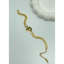 Biju Yılmaz Çelik Gold P Harf Bileklik - 25-BLK83