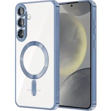 Teknomoda Samsung Galaxy S26 Plus Kılıf Kamera Lens Korumalı Renkli Magsafe Şeffaf Silikon Mavi