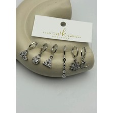 Biju Yılmaz Vip 6'lı Silver Küpe - 25-VIP216