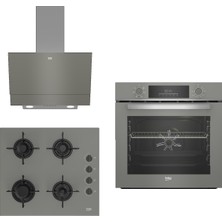 Beko New Grey Star 3lü Ankastre Set ( Bfc 330 G - Bocd T 6011 Eg - Bde 6050 G )