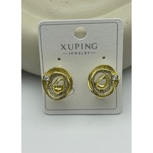 Biju Yılmaz Xuping Gold Taşlı Tasarım Küpe - 25XPKP376