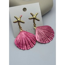 Biju Yılmaz Vip Deniz Yıldızı Istiridye Pembe Küpe - 25-VIP288