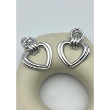 Biju Yılmaz Vip Silver Kalp Küpe - 25-VIP256