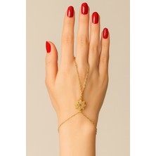 Genel Paslanmaz Çelik Altın Renk Zarif Şahmeran Bileklik – Kadın El Zinciri Takı Modeli