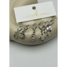 Biju Yılmaz Vip 6'lı Silver Küpe - 25-VIP200