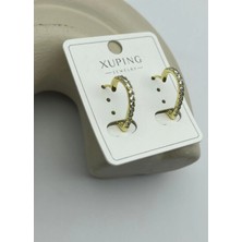 Biju Yılmaz Xuping Gold Taşlı Kalp Küpe - 25XPKP367