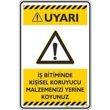 İsg Tabelam 25X35CM/ETIKET/İŞ Bitiminde Kişisel Koruyucu Malzemenizi Yerine Koyunuz