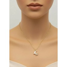 Biju Yılmaz Çelik Gold Ay Kolye - 25-CTR89