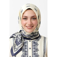 Levamor Kadın Ipek ve Bambu Karışımlı Kristal Eşarp Ekru-Laci