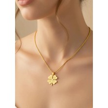 Biju Yılmaz Çelik Gold Yonca Kolye 80CM 25-CLKK149