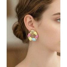 Biju Yılmaz Xuping Gold Renkli Halka Küpe - 25-XPKP255