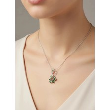 Biju Yılmaz Çelik Silver Yeşil Lydllia Kolye - 25-CLKK257