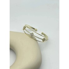 Biju Yılmaz Vip Gold Taşlı Yonca Kelepçe - 26VIPK08