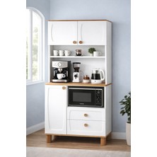 Setay Lizbon Kahve Köşesi + Çok Amaçlı Raflı Kapaklı Dolap - 80CM