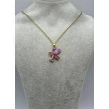 Biju Yılmaz Çelik Gold Mor Yengeç Kolye - 25-CTR318