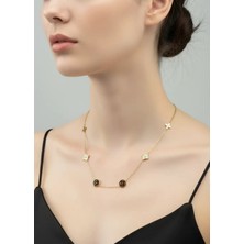 Biju Yılmaz Çelik Gold Yonca Kolye - 25-CLKK71