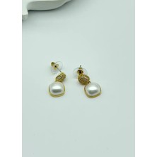 Biju Yılmaz Vip Gold Inci Küpe - 25-VIP86