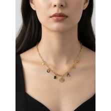 Biju Yılmaz Çelik Gold Yonca Charm'lı Kolye - 25-CLKK146