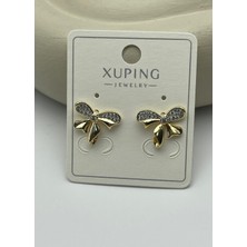 Biju Yılmaz Xuping Gold Taşlı Fiyonk Küpe - 25XPKP372