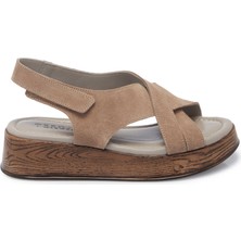 Tergan Vizon Hakiki Deri Kadın Sandalet - K25Y1SN67927-A84