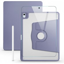 Five-E Apple iPad Air 11 M4 (2026) Dönebilen Standlı Kalem Bölmeli Koruyucu Kılıf Stylus Kalem ve Nano Ekran Koruyucu Çok Fonksiyonlu Set