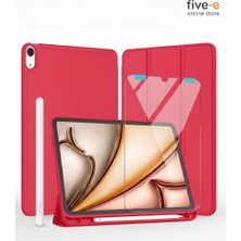 Five-E Apple iPad Air 11 M3 (2025) Kılıf Ekran Koruyucu ve Stylus Kalemli 3'ü 1 Arada Full Gear Set