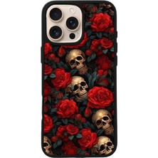 iPhone 16 Pro Uyumlu Kurukafa Tasarımlı Glossy Premium Kılıf