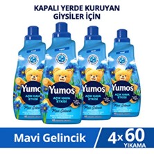 Yumoş Açık Hava Etkisi Konsantre Çamaşır Yumuşatıcısı Mavi Gelincik 1440 ml 60 Yıkama X4