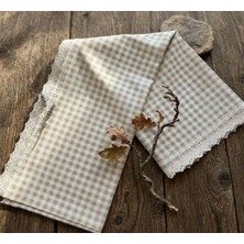 BHT 140 x 150 Raşel Leke Tutmaz Güpürlü Sofra Bezi Ekose Kahve