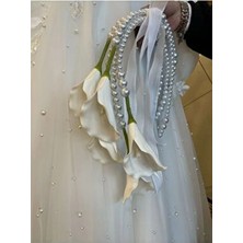 Hoby Shop Incili Gala Ek Buketi - El Buketi - El Çiçeği - Gala Gelin Buketi -Gelin Buketi