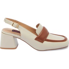 Tergan Bej Hakiki Deri Kadın Topuklu Ayakkabı - K25Y1AY67909-A25