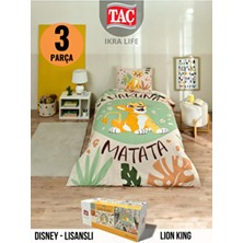 Taç Lion King Disney Tek Kişili Nevresim Takımı 160 x 220 cm Pamuklu Hayvan Desenli