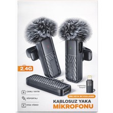 Erdmsp Rüzgar Önleyici Pamuklu Kablosuz Mikrofon  Net Ses Kaydı 2.4g Yaka Mikrofonu Canlı Yayın Röportaj ve Vlog Için