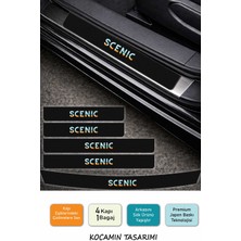 Kocamın Tasarımı Renault Scenic Kapı Eşiği Koruyucu – Karbon Desenli Scenic Modeline Özel 5 Parça Folyo Seti