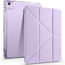 Five-E Apple iPad Air 11 M4 (2026) Yatay ve Dikey Standlı Antişok Köşe Korumalı Kalemlikli Origami Slikon Kılıf 