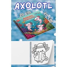 Pink Swan Craft Büyük Boyama Kitabı Cozy Axolotls 20 x 20 cm Çocuklar İçin Eğlenceli Tasarımlar