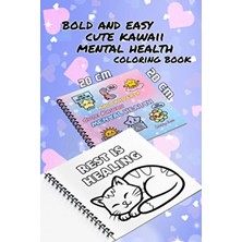 Pink Swan Craft 20x20 Büyük Boyama Kitabı Kawaii Mental Health Kolay ve Eğlenceli Çocuklar ve Yetişkinler İçin