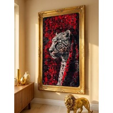 Brillant Leopar Desenli Kırmızı Dekoratif Lateks Halı