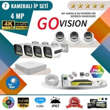 Go Vision 7'li 4mp 4K Ultra Hd Ip Güvenlik Kamera Seti (Gece Görüşlü, Dış Mekan Uyumlu)