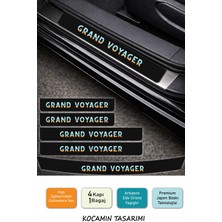 Kocamın Tasarımı Premium Chrysler Grand Voyager Karbon Kapı Eşiği Koruma Seti – 4 Kapı 1 Bagaj 5 Parça Dayanıklı Folyo