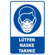 Akdesen Lütfen Maske Takınız Folyo Baskı Etiket