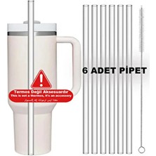 Stanley Quencher 1.18 ve 0.88 Uyumlu 6lı Pipet Termos Pipeti– Temizlik Fırçası Hediyeli - Termos Pipeti