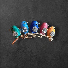 618 Concept Daldaki Kuş Broş