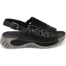 Tergan Siyah Hakiki Deri Kadın Sandalet - K25Y1SN67929-A23