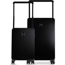 GROUND Jade Orta-Kabin Valiz Seti Siyah - Dayanıklı Polikarbonat Malzemeden Üretilmiş 2'li Set