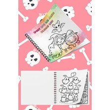 Pink Swan Craft Halloween Spooky Cute And Kawaii Bold And Easy 20 x 20 cm Büyük Boyama Kitabı