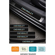 Kocamın Tasarımı Chevrolet Universal Kapı Eşiği Karbon Folyo Seti – Universal Modeline Özel 5 Parça Araç Koruyucu