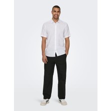 Only & Sons Onssınus Loose 0007 Cot Lın Pant Noos Erkek Siyah Pantolon - 22028267