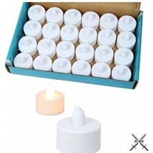 Pet Rock LED Mum Mum Tealight Mum LED Işıklı Dumansız Pilli LED Mum 12 Adet